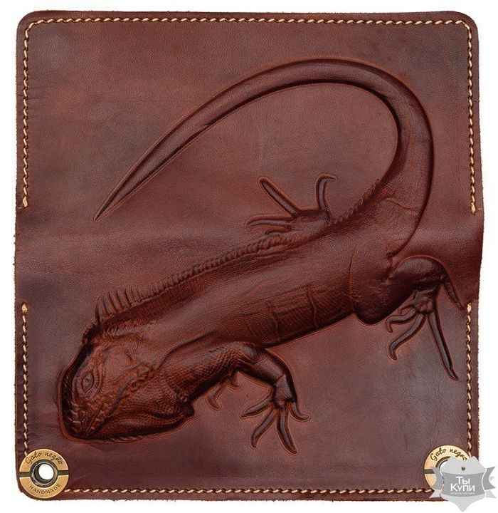 Жіночий гаманець ручної роботи Gato Negro Iguana коричневий купити недорого в Ти Купи