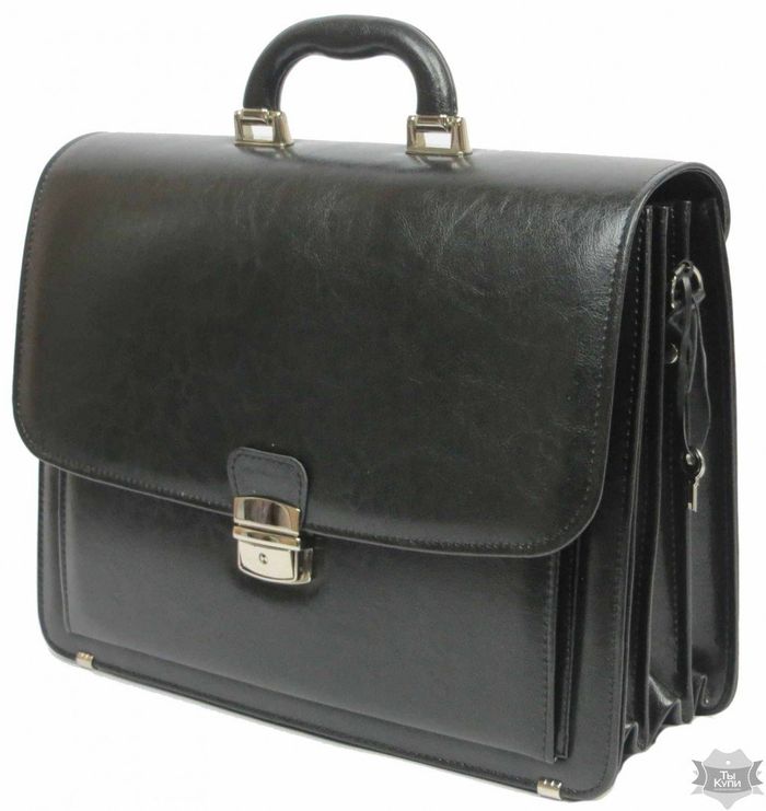 Мужской черный портфель Jurom 0-33-111 black купить недорого в Ты Купи
