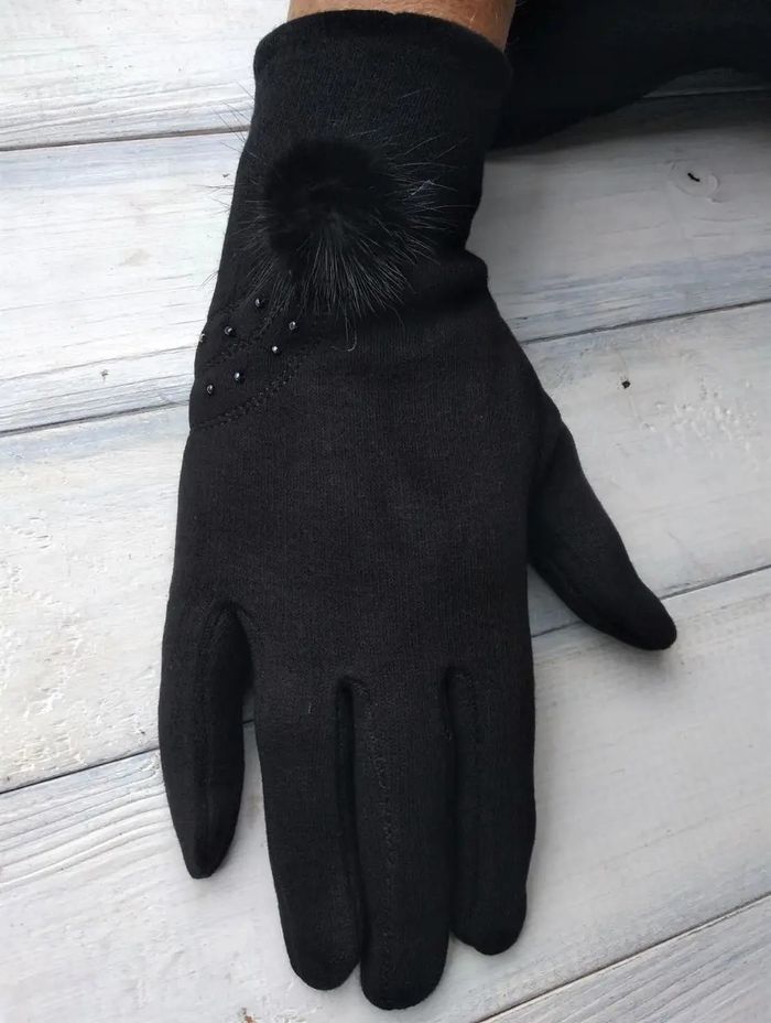 Жіночі розтяжні рукавички Чорні 8714S3 L купити недорого в Ти Купи