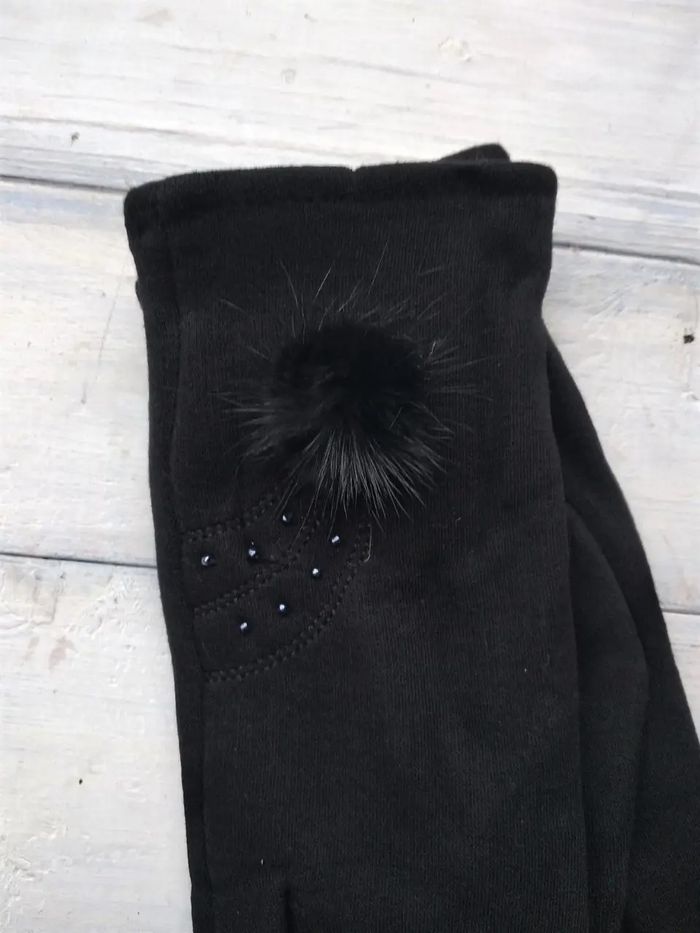 Женские стрейчевые перчатки чёрные 8714s3 L купить недорого в Ты Купи