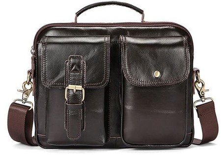 Мужская деловая кожаная сумка Vintage 14819 Коричневый купить недорого в Ты Купи