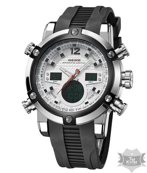 Мужские наручные спортивные часы Weide Strong White (5205) купить недорого в Ты Купи