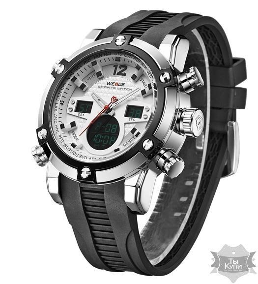 Мужские наручные спортивные часы Weide Strong White (5205) купить недорого в Ты Купи