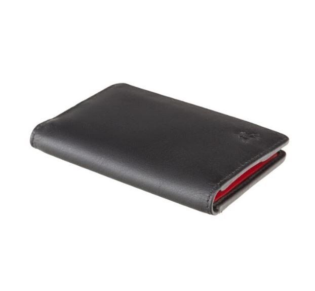 Кожаный картхолдер с RFID защитой Visconti vsl31 blk/red купить недорого в Ты Купи