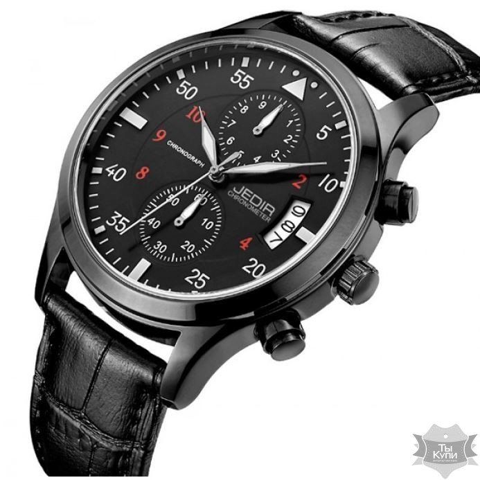 Чоловічий наручний годинник Jedir Factor Black (1049) купити недорого в Ти Купи