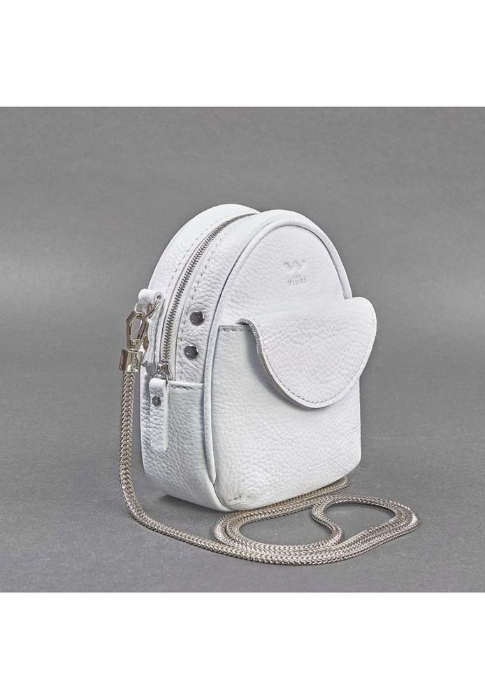 Шкіряна жіноча сумка міні Kroha біла флотар TW-KROHA-WHITE-FLO купити недорого в Ти Купи