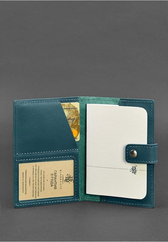 Обложка на паспорт из кожи BlankNote 5.0 (с окошком) зеленая BN-OP-5-MALACHITE купить недорого в Ты Купи