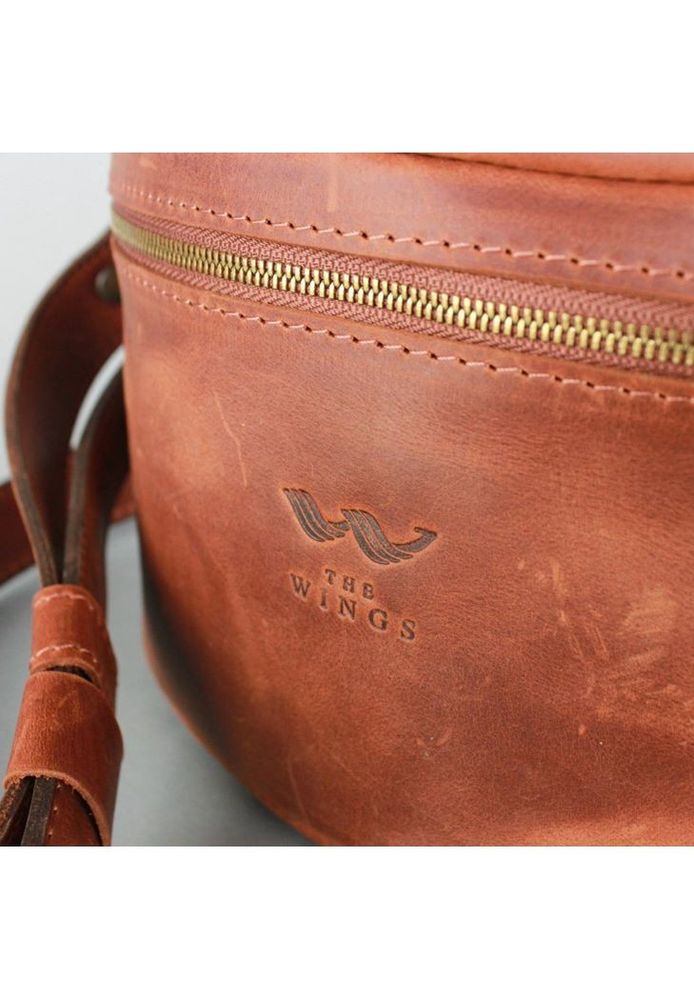 Женская кожаная поясная сумка светло-коричневая винтажная TW-BELTBAG-KON-CRZ купить недорого в Ты Купи