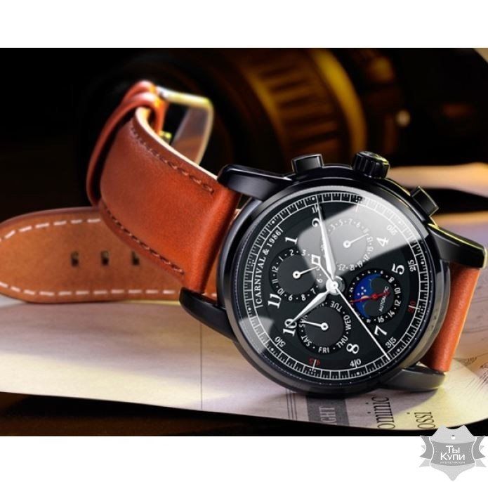 Чоловічі механічний наручний годинник Carnival SkyMoon (8707) купити недорого в Ти Купи