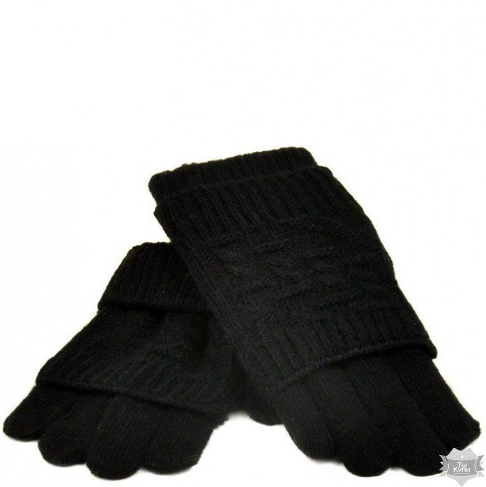 Перчатки женские вязаные K-53 черные купить недорого в Ты Купи