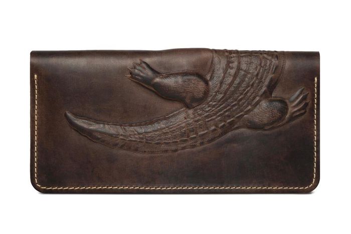 Женский кошелек ручной работы Gato Negro Alligator Khaki купить недорого в Ты Купи