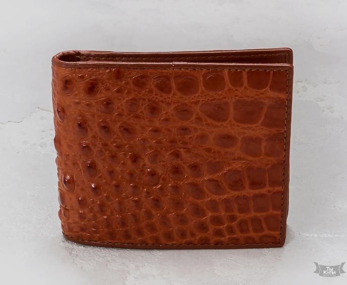 Коричневий чоловічий гаманець зі шкіри крокодила Ekzotic Leather cw03 купити недорого в Ти Купи