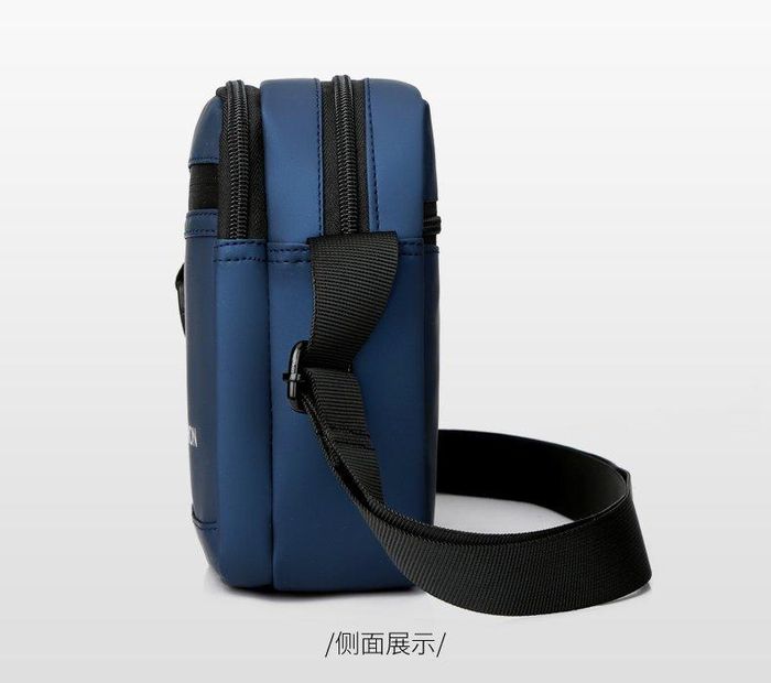 Мужская синяя нейлоновая сумка через плечо купить недорого в Ты Купи