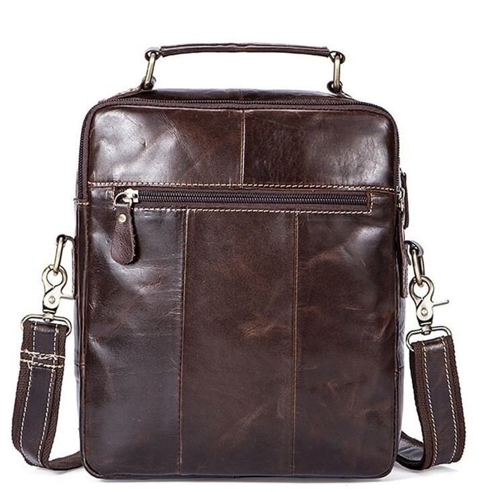 Чоловіча шкіряна сумка Vintage 14748 Темно-коричневий купити недорого в Ти Купи