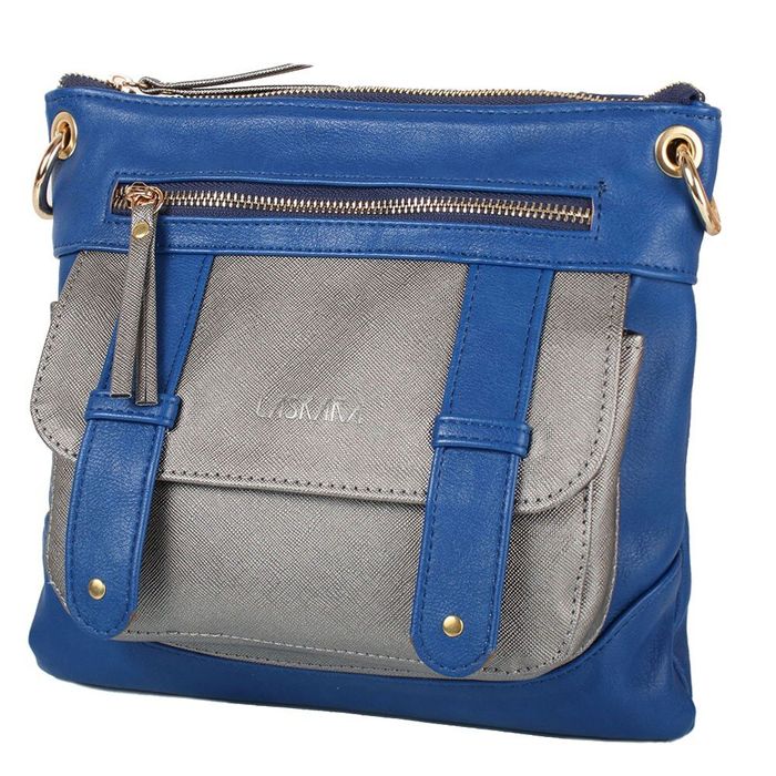 Жіноча сумка зі шкірозамінника LASKARA lk-10238-blue-silver купити недорого в Ти Купи
