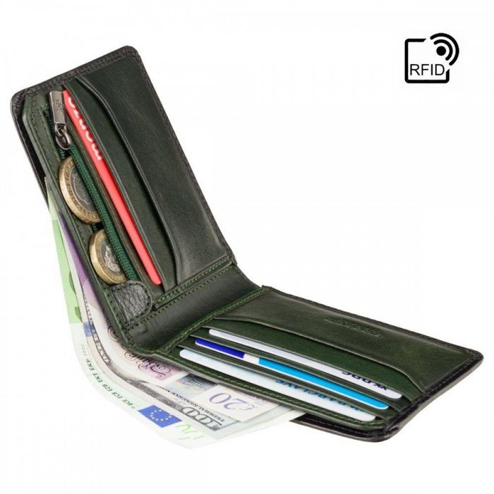 Visconti At63 Roland C RFID (Burnish Green) Шкіряний шкіряний гаманець купити недорого в Ти Купи