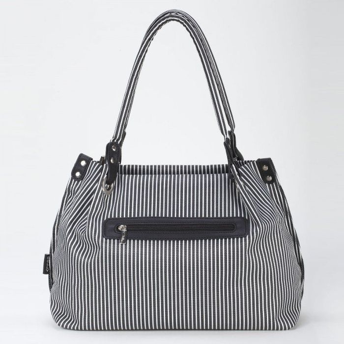 Стильна міська жіноча сумка Dolly в смужку 461 чорна купити недорого в Ти Купи
