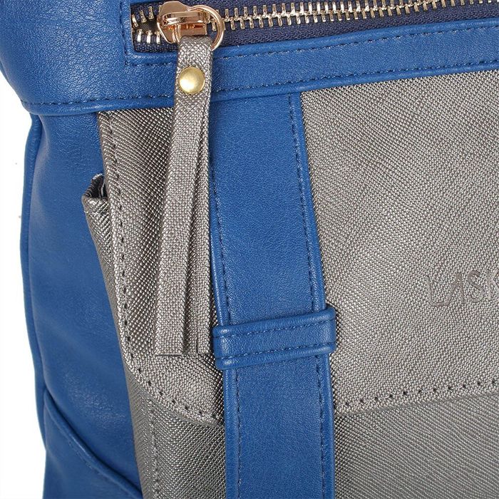 Жіноча сумка зі шкірозамінника LASKARA lk-10238-blue-silver купити недорого в Ти Купи