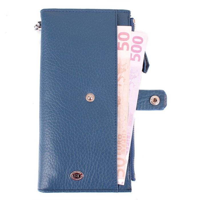Жіночий гаманець з натуральної шкіри ST LEATHER ACCESSORIES NST420-light-blue купити недорого в Ти Купи