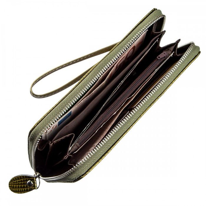 Жіночий гаманець з еко шкіри KIVI Хамелеон на одну блискавку 19027 Зелений купити недорого в Ти Купи