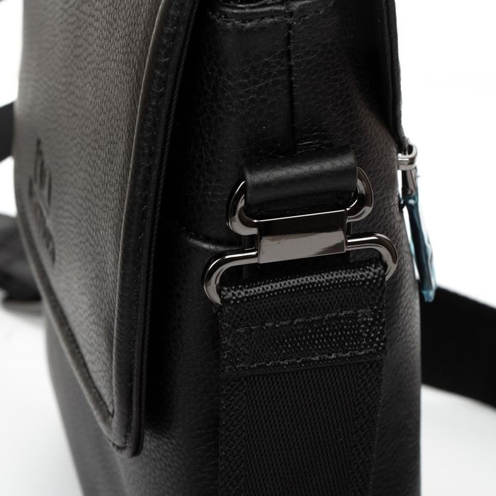 Чоловіча шкіряна сумка через плече BRETTON 2017-4 black купити недорого в Ти Купи