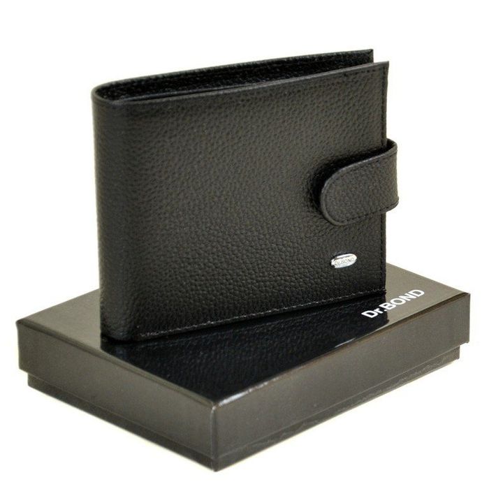 Мужской кожаный черный кошелек Classik dr.Bond M58-1 black купить недорого в Ты Купи