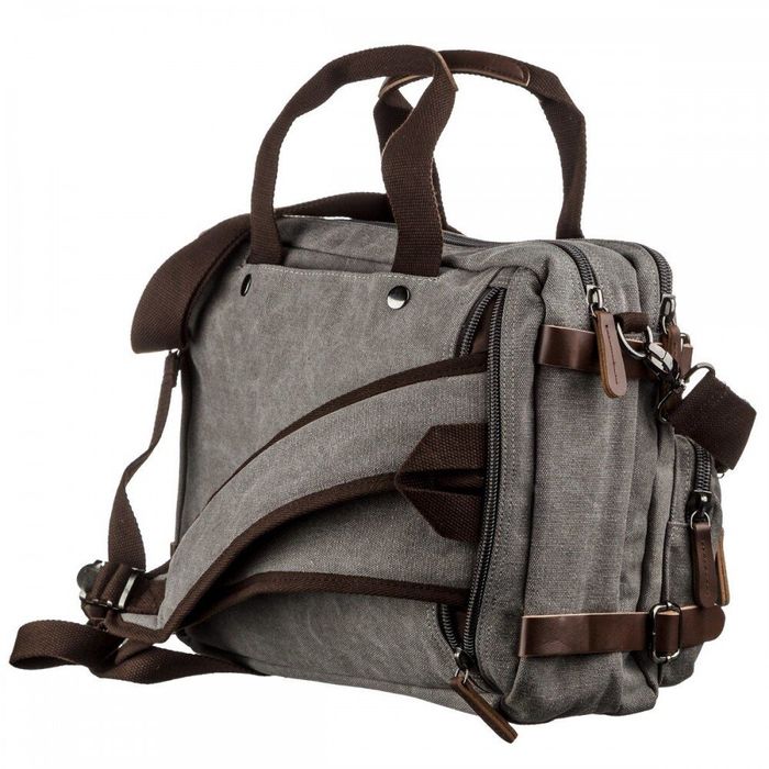 Мужская текстильная серая сумка-рюкзак Vintage 20145 купить недорого в Ты Купи