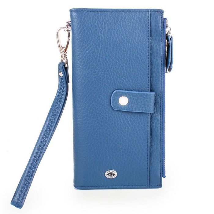 Кожаный кошелек ST LEATHER ACCESSORIES NST420-light-blue купить недорого в Ты Купи