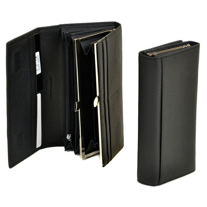 Кожаный кошелек Classik DR. BOND W1-V-2 black купить недорого в Ты Купи