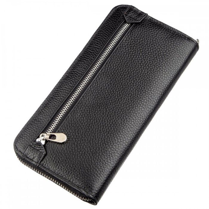 Жіночий чорний гаманець з натуральної шкіри ST Leather 18863 Чорний купити недорого в Ти Купи