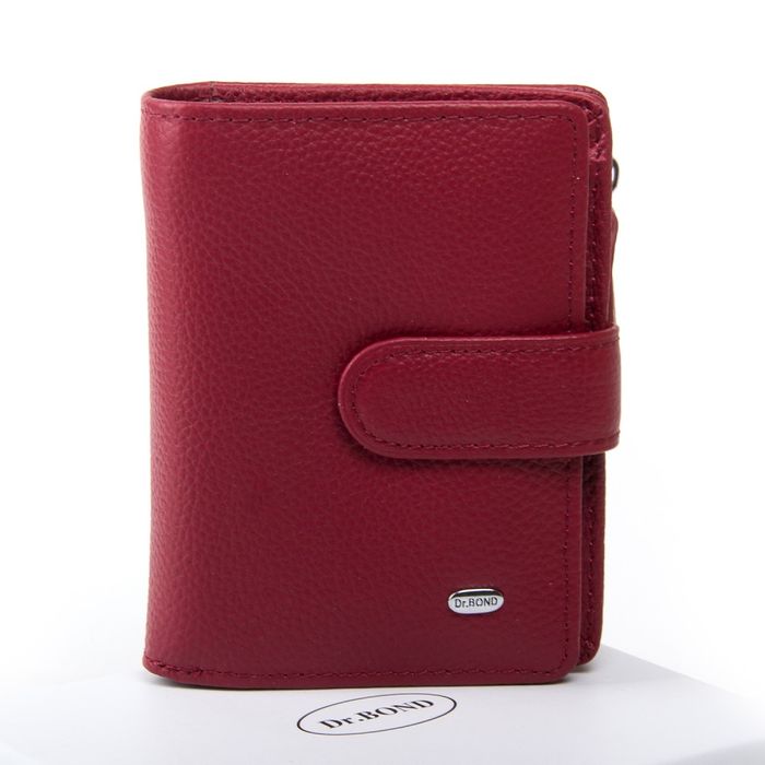 Жіночий шкіряний гаманець Classik DR. BOND WN-2 bordeaux-red купити недорого в Ти Купи