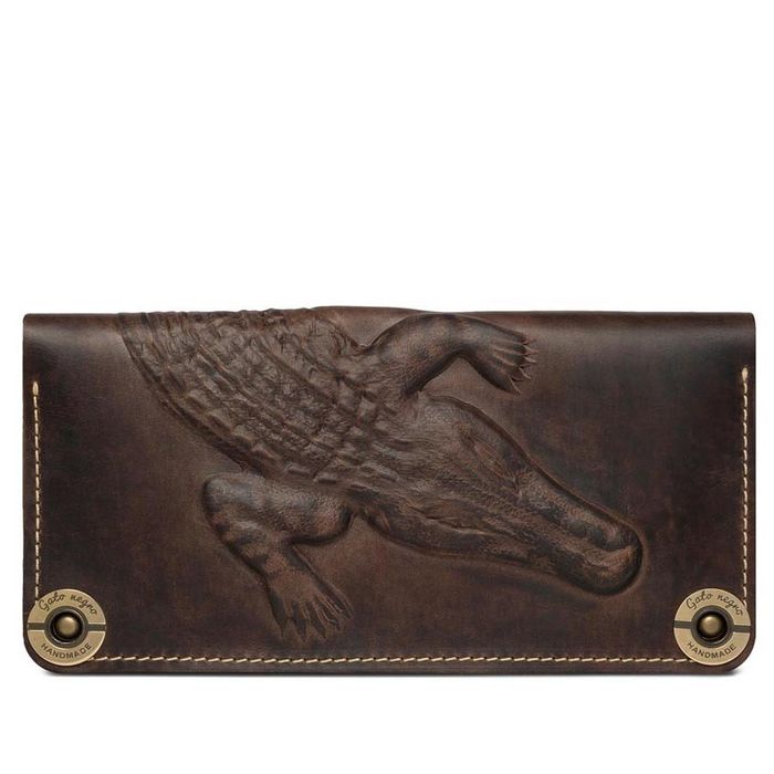 Жіночий гаманець ручної роботи Gato Negro Alligator Khaki купити недорого в Ти Купи
