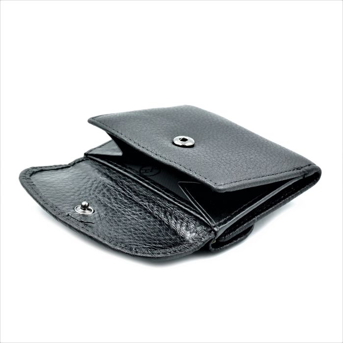 Чоловічий шкіряний міні гаманець Weatro 9 х 7,5 х 2 см Чорний wtro-nw-168-40-01 купить недорого в Ты Купи