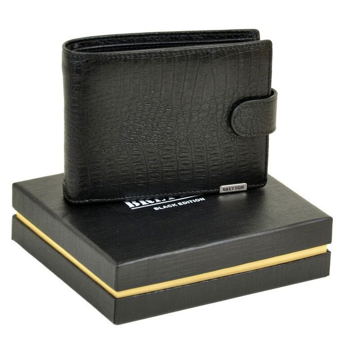 Шкіряний чоловічий гаманець Spa Bretton M3722 black купити недорого в Ти Купи