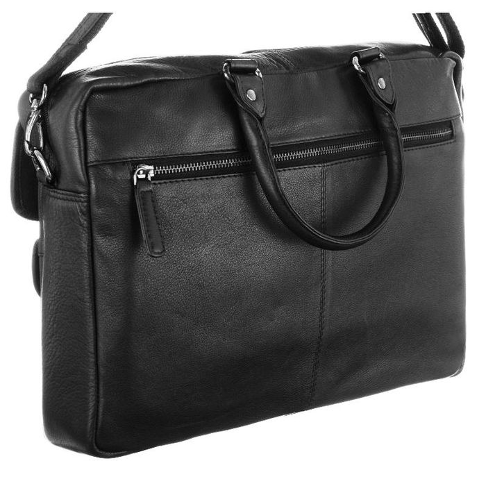 Чоловіча шкіряна сумка-портфоліо для ноутбука 14 дюйм завжди дикий чорний LAP146NDM купити недорого в Ти Купи