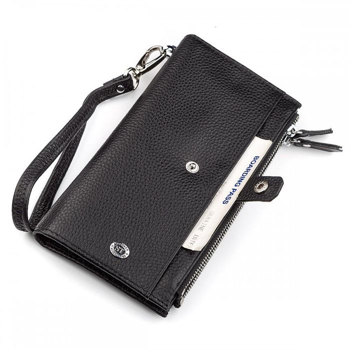 Жіночий шкіряний гаманець ST Leather 18383 (ST420) Чорний купити недорого в Ти Купи