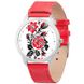 Наручний годинник Andywatch «Квіти вишиванки» червоні AW 078-3