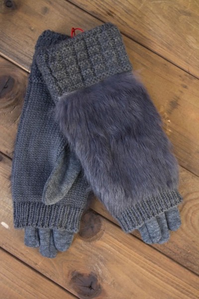 Женские перчатки комбинированные стрейч+вязка серые 1976s1 S купить недорого в Ты Купи