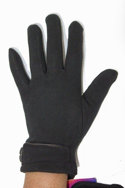 8,5 - Женские черные стрейчевые перчатки на меховом утеплителе купить недорого в Ты Купи