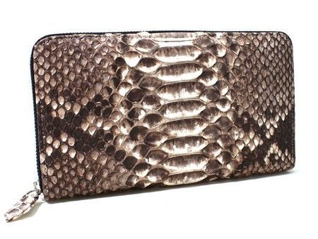 Кошелек-клатч из кожи питона Exotic skin Коричневый (NPT-127) купить недорого в Ты Купи