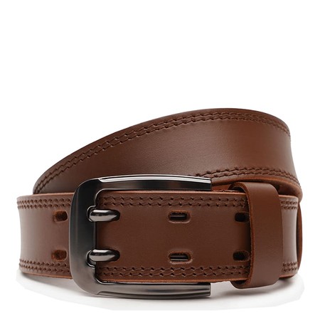 Мужской кожаный ремень Borsa Leather V1125FX24-brown купить недорого в Ты Купи