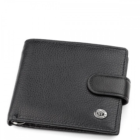 Чоловічий шкіряний гаманець ST Leather 18309 (ST113-1) Чорний купити недорого в Ти Купи