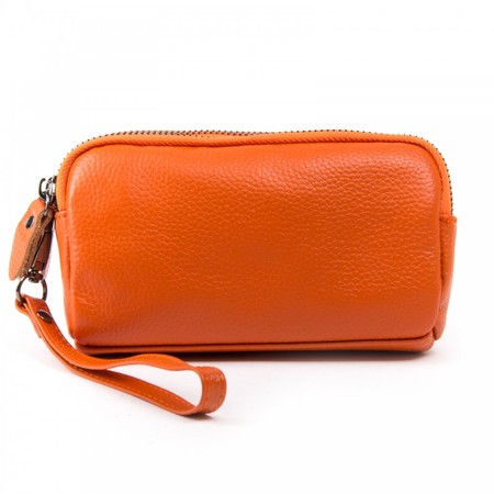 Косметичка из натуральной кожиCosmetic bag 6002-10 orange купить недорого в Ты Купи