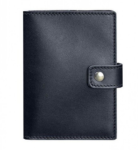 Шкіряна обкладинка для паспорта BlankNote 5.0 (з віконцем) темно-синя Краст BN-OP-5-NAVY-BLUE купити недорого в Ти Купи