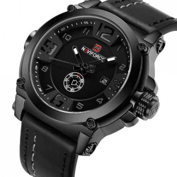 Чоловічий годинник NAVIFORCE PLAZA BLACK NF9099 (один тисячі двісті двадцять п'ять) купити недорого в Ти Купи