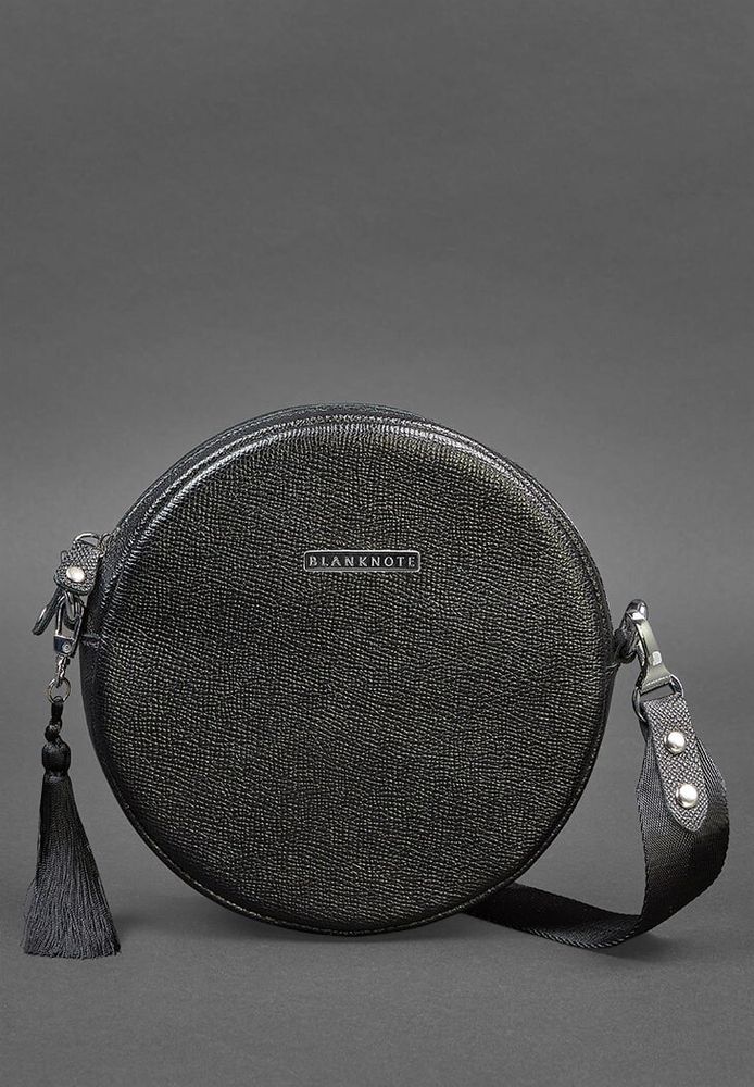 Женская кожаная круглая сумка BlankNote Tablet черная Blackwood BN-BAG-23-BW купить недорого в Ты Купи
