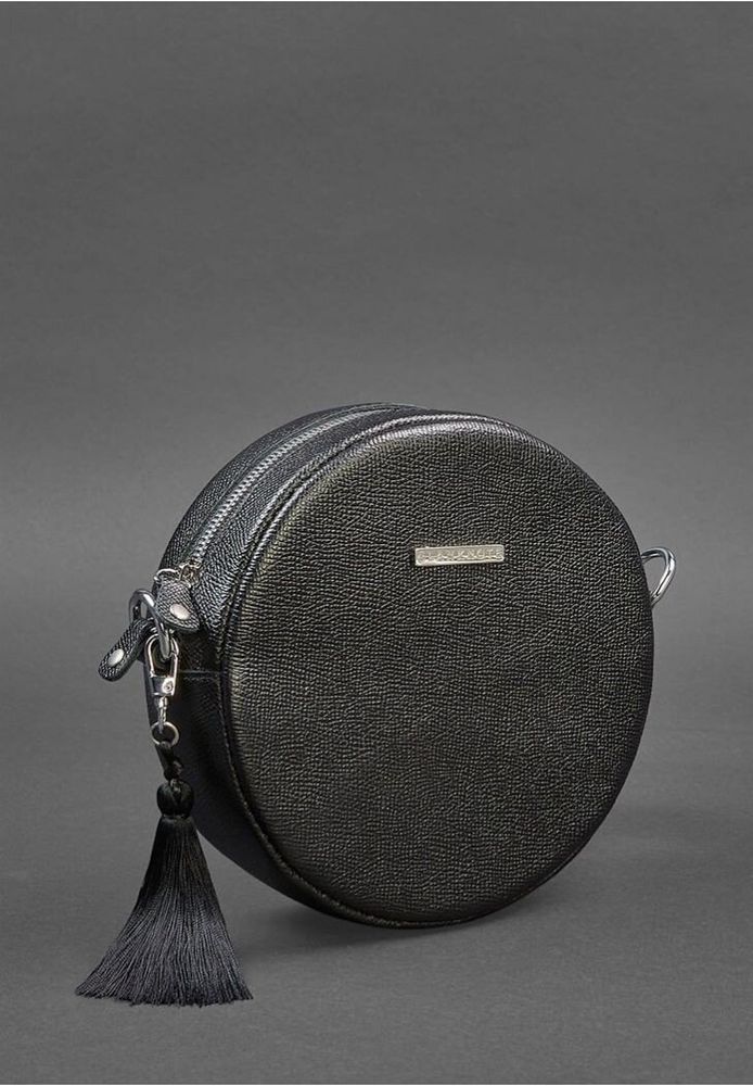 Жіноча шкіряна кругла сумка BlankNote Tablet чорна Blackwood BN-BAG-23-BW купити недорого в Ти Купи