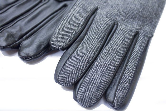 Женские серые комбинированные перчатки Shust Gloves купить недорого в Ты Купи
