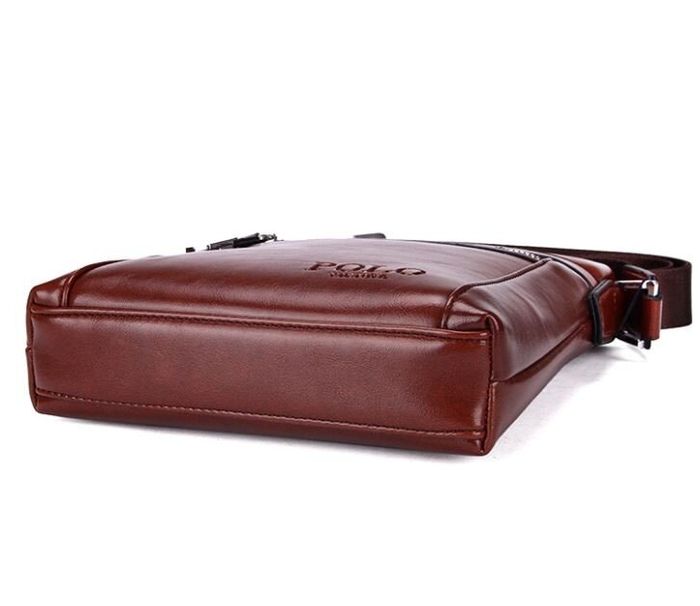 Мужская коричневая сумка через плечо Polo 8806-2 купить недорого в Ты Купи