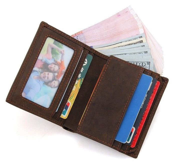 Чоловічий шкіряний гаманець Vintage 14429 Темно-коричневий купити недорого в Ти Купи